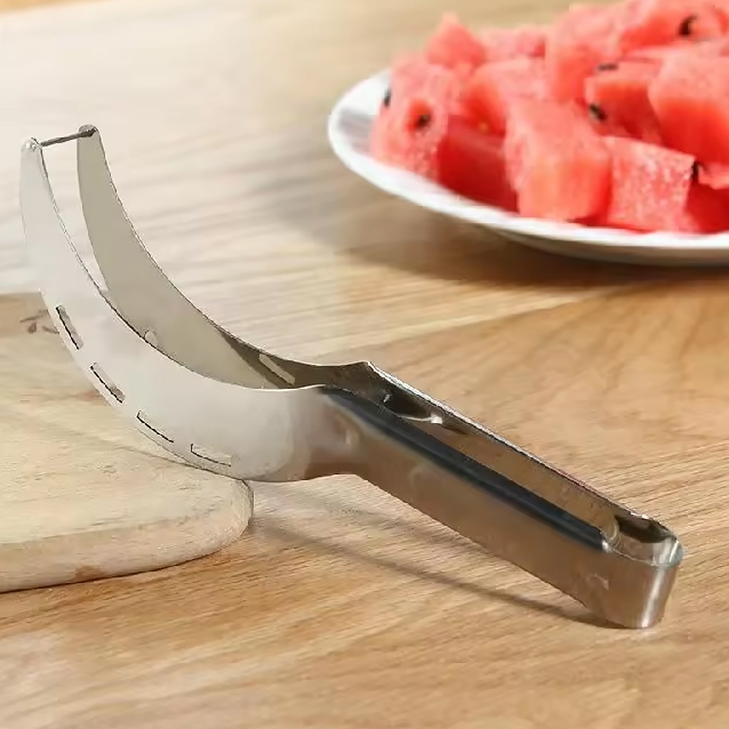 Watermelon Cantaloupe Slicer Stainless Steel Knife Corer Fruit Vegetable (X273) - Image 6