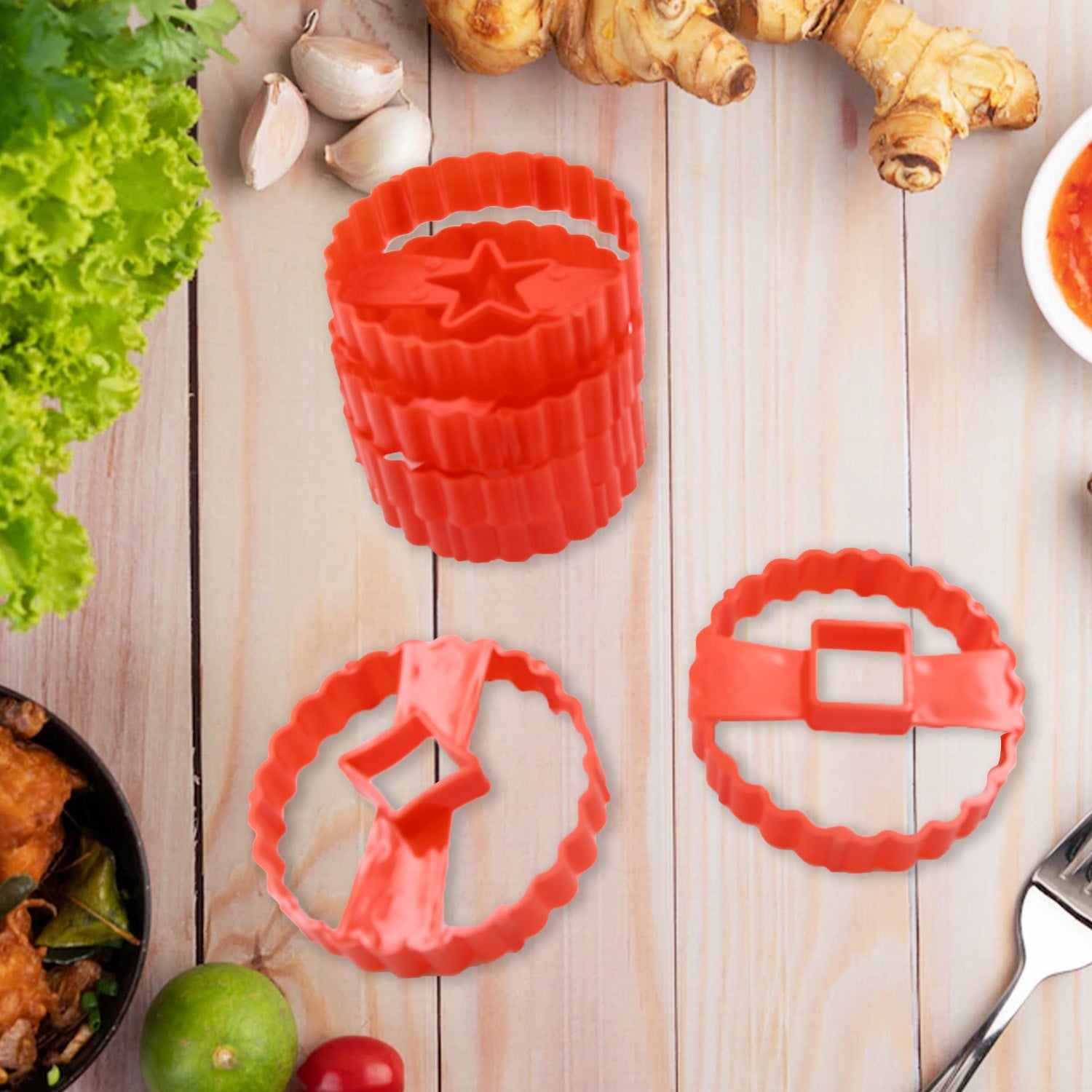 Cookie Cutters Set Plastic Easter Biscuit Cutting Tool for DIY Cake Decoration Fondant Biscuit Cookie Pastry Sandwich (6 Pc Set ) - Image 6