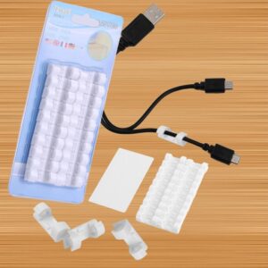 Self Adhesive Cable Clips Wire Manage Holder Sticky Mount-Round Plastic Cable Cord  - Pack of 20 (X392)
