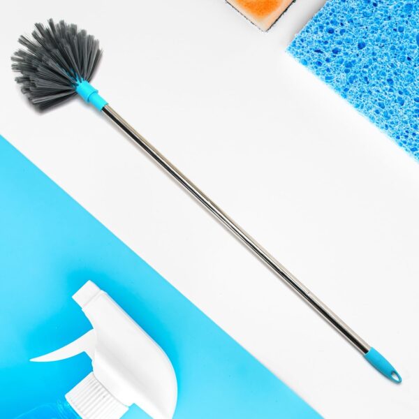 Cobweb Brush With Stainless Steel Strong Long Extendable Handle for Dusting, Ceiling Cobweb Cleaning, Brush for Lights, Fans & Webs Cleaning for Home / Kitchen - Image 3