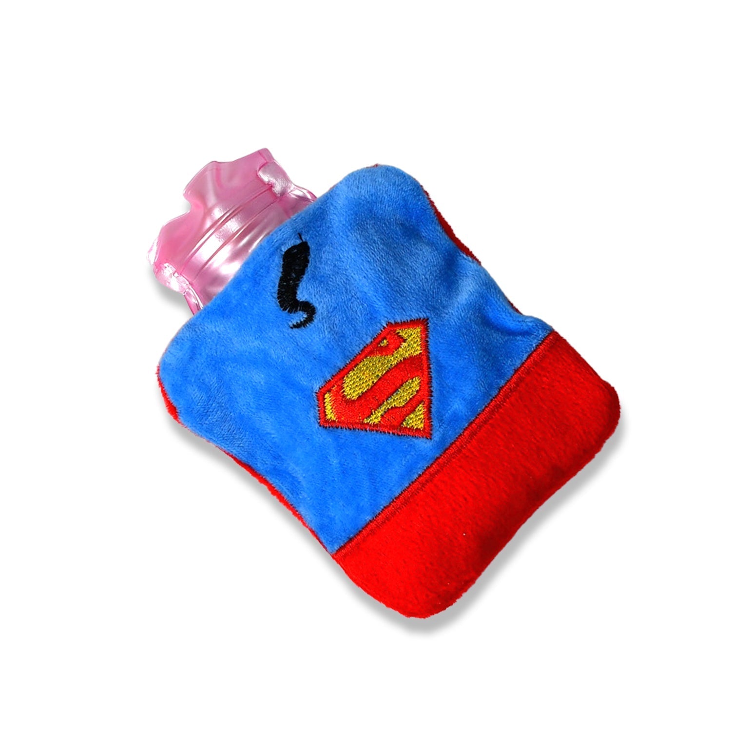 Superman Print Small Hot Water Bag with Cover for Pain Relief - Image 7