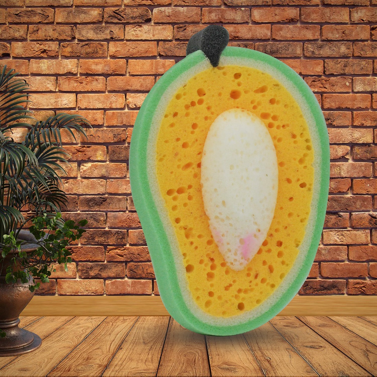 Multipurpose Mango Dish Sponge: Cleans Kitchen & Bath (Soft & Durable, 1 Pc) - Image 3