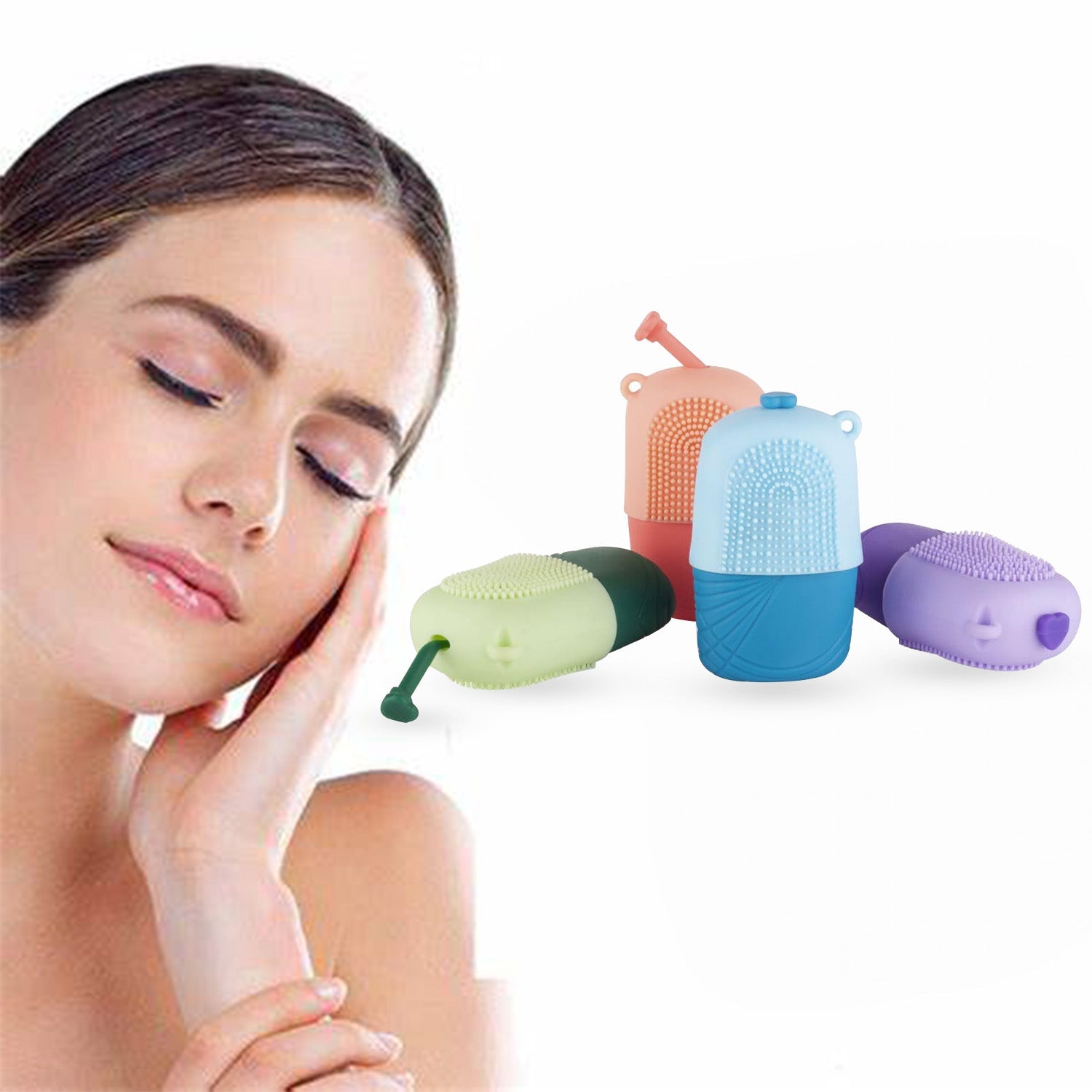 Ice Roller & Scrubber For Face | Face Massager | Reusable Silicone Facial Ice Roller For Glowing & Tighten Skin (1 Pc) (X1104) - Image 6