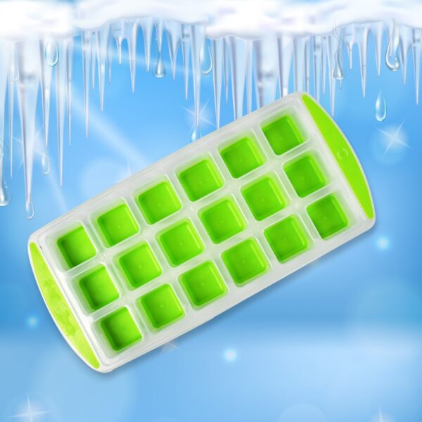 18-Cavity Pop-Up Ice Cube Tray - Flexible Silicone, Easy Release 100% BPA-Free