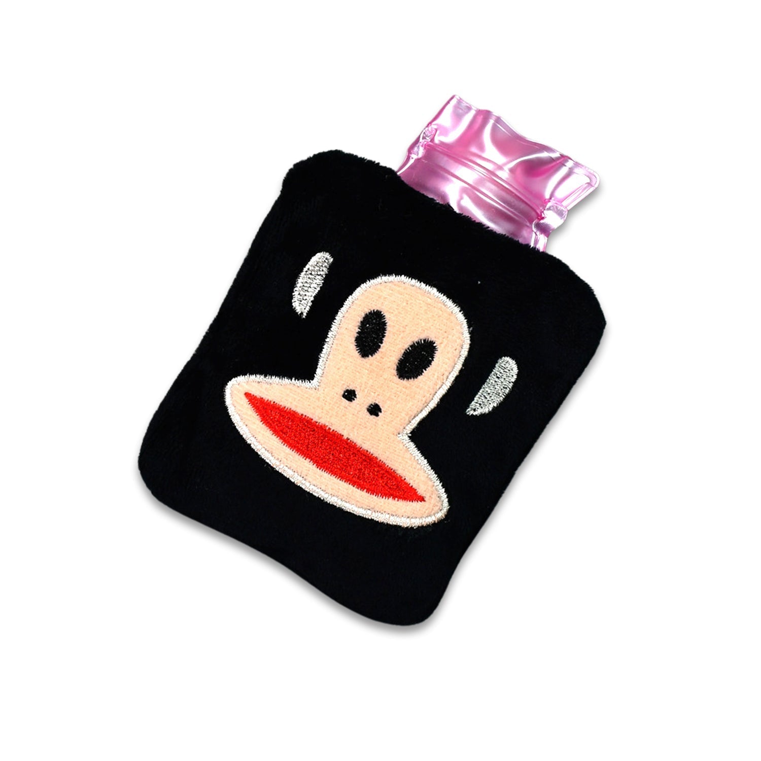 Black Monkey Small Hot Water Bag with Cover for Pain Relief - Image 4