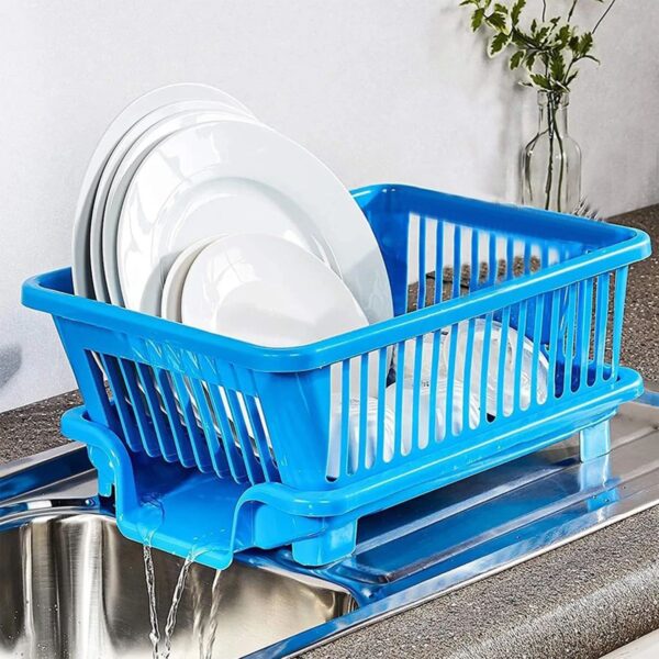 Plastic Sink Dish Drainer Drying Rack (With Brown Box) ( MOQ :- 6 Pc) - Image 3