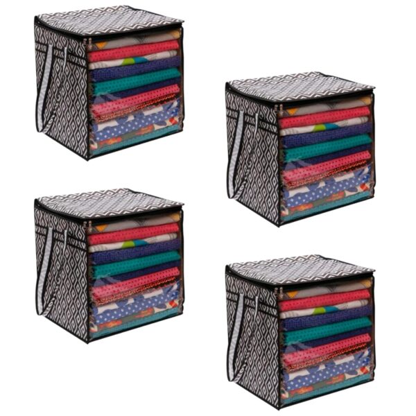 XL SAREE / CLOTH COVER WITH FULL FRONT WINDOW (40*38*33CMS) (RANDOM COL. & DESIGN) (1PC) (YS+X134) - Image 3
