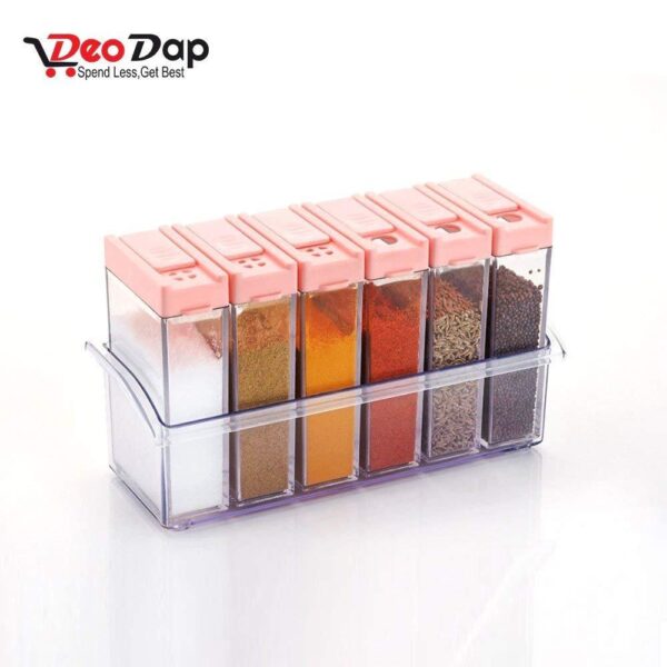 Plastic Spice Jars (6 pcs, 14x22x8cm, Multicolour) (X965) - Image 7