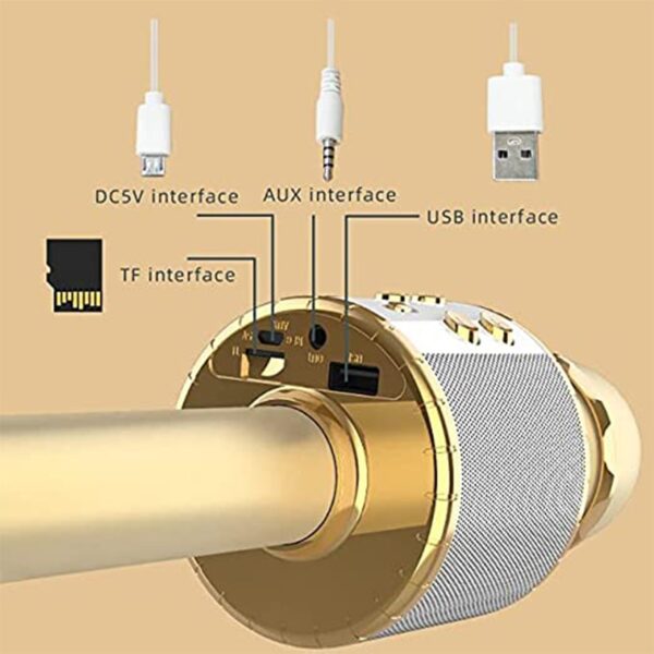Wireless Bluetooth Recording Condenser Handheld Microphone Bluetooth Speaker Audio Recording Karaoke with Mic (Multicolor 1 Pc) - Image 5