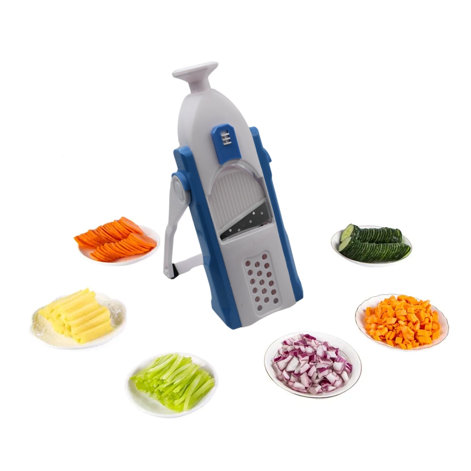 Multi-Function Time Saving Vegetable Slicer Cutter + Julienne 5-in-1 Food Vegetable Potato Chopper, Garlic Grinder - Image 5