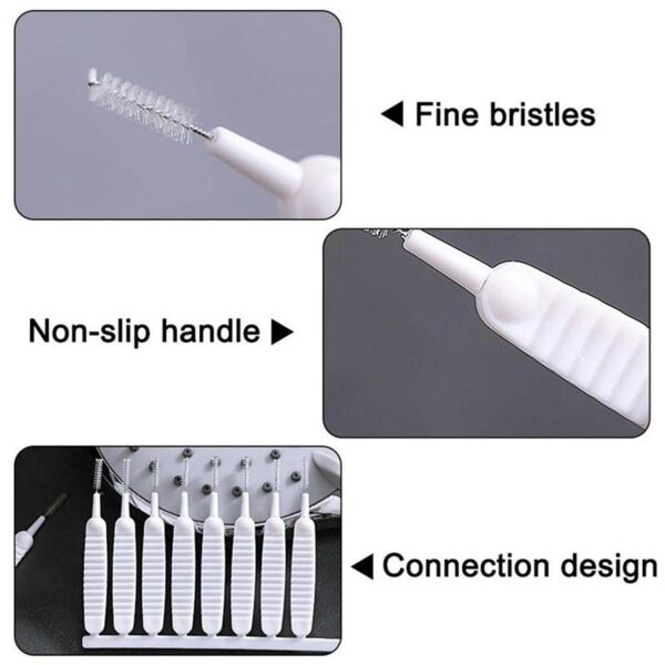 10pcs Shower Nozzle Cleaning Brush, Reusable Multifunctional Shower Head Anti-Clogging Small Brush (MKK+(X80) - Image 3