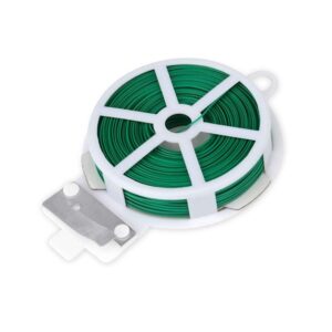 Plastic Twist Tie Wire Spool With Cutter For Garden Yard Plant 50m (Green) (X758)