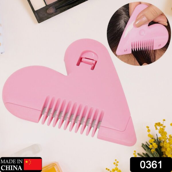 Heart Shape Plastic Hair Cutting Scissors for Baby Girls Lightweight Portable Hair Thinning Double‑Edge Stainless Steel Convenient for Hair Cutting for Hair Thinning (1 Pc ) - Image 2