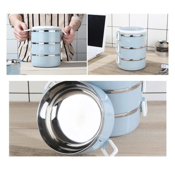 Multi Layer Stainless Steel Hot Lunch Box (3 Layer) - Image 6
