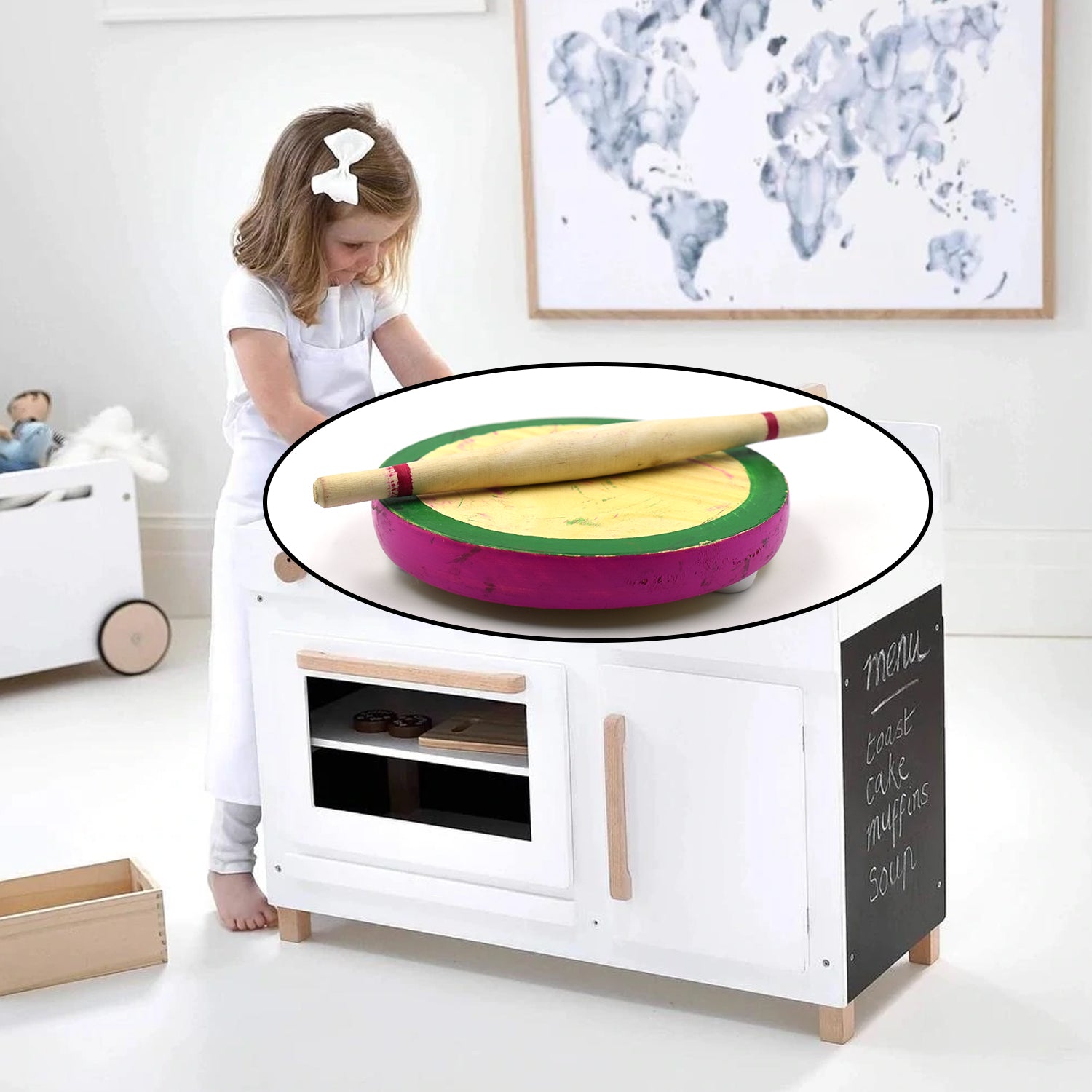 Kids Chakla Belan Set used in all kinds of household places by kids and children’s for playing purposes etc. - Image 3