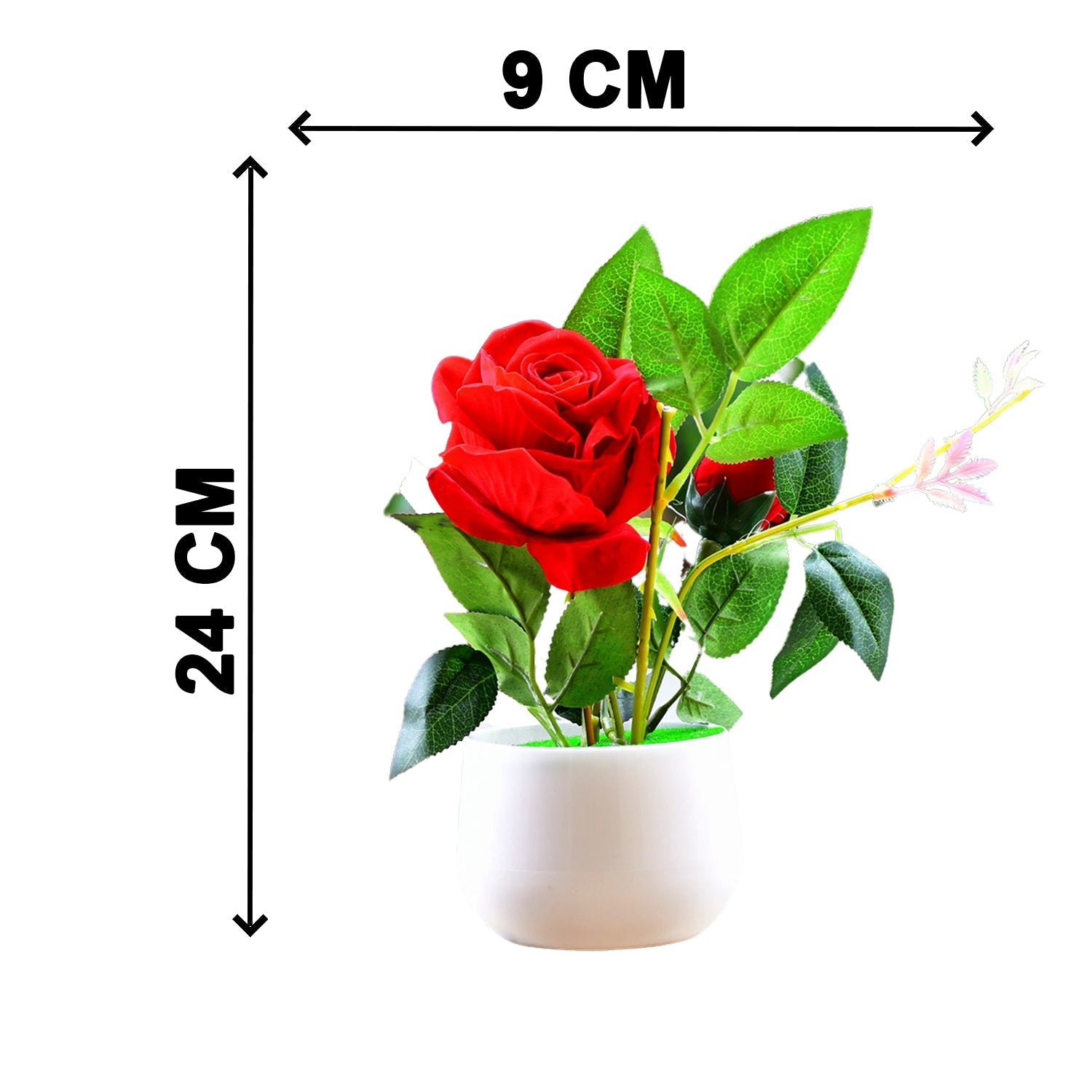 Artificial Rose Flower Plant With Pot, For Home Office Or Gift - Image 6