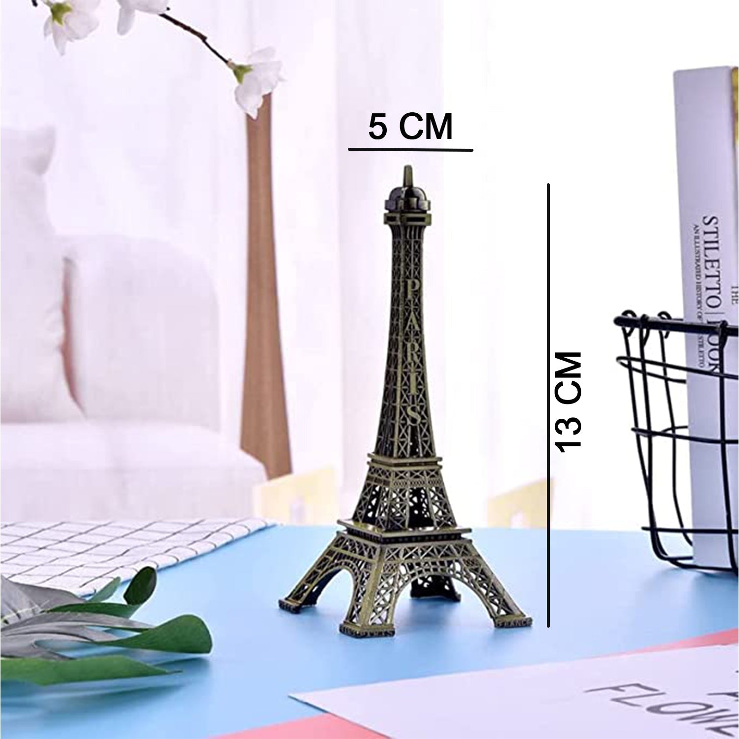Antique Finish 3D Metal Paris Eiffel Tower Metal Craft Famous Landmark Building Metal Statue, Cabinet, Office, Gifts Decorative Showpiece. - Image 5