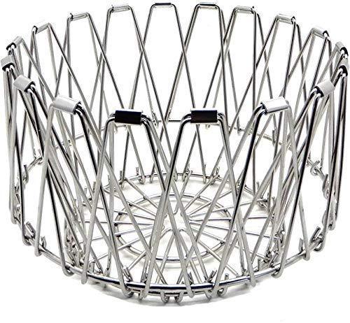 Multipurpose Fruit Basket Stainless Steel Wire Bowl Foldable Basket for Vegetable / Fruits / Dining - Image 2