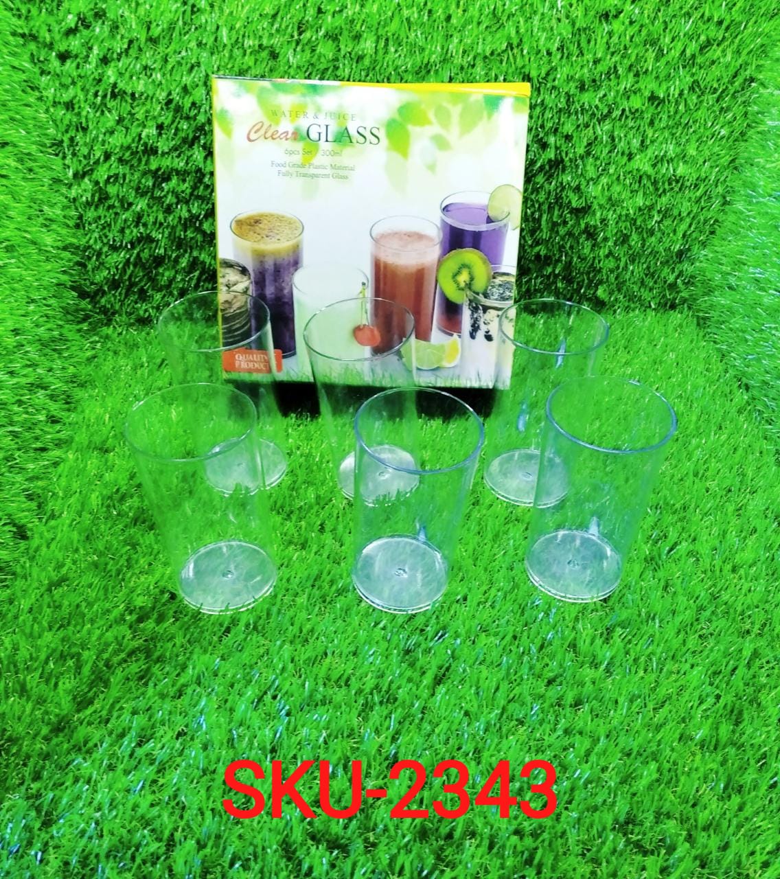Heavy unbreakable Stylish Plastic Clear look fully Transparent Glasses Set 330ml (6pcs) - Image 8