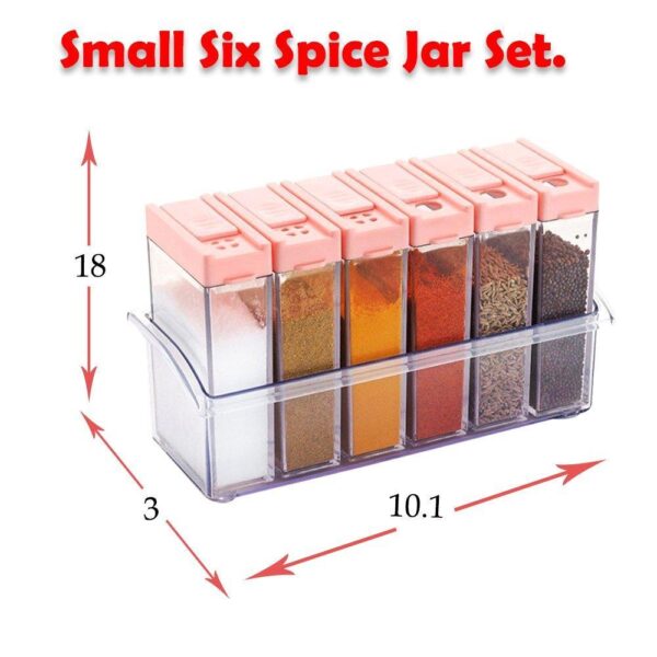 Plastic Spice Jars (6 pcs, 14x22x8cm, Multicolour) (X965) - Image 4