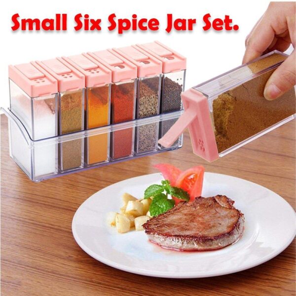 Plastic Spice Jars (6 pcs, 14x22x8cm, Multicolour) (X965) - Image 5