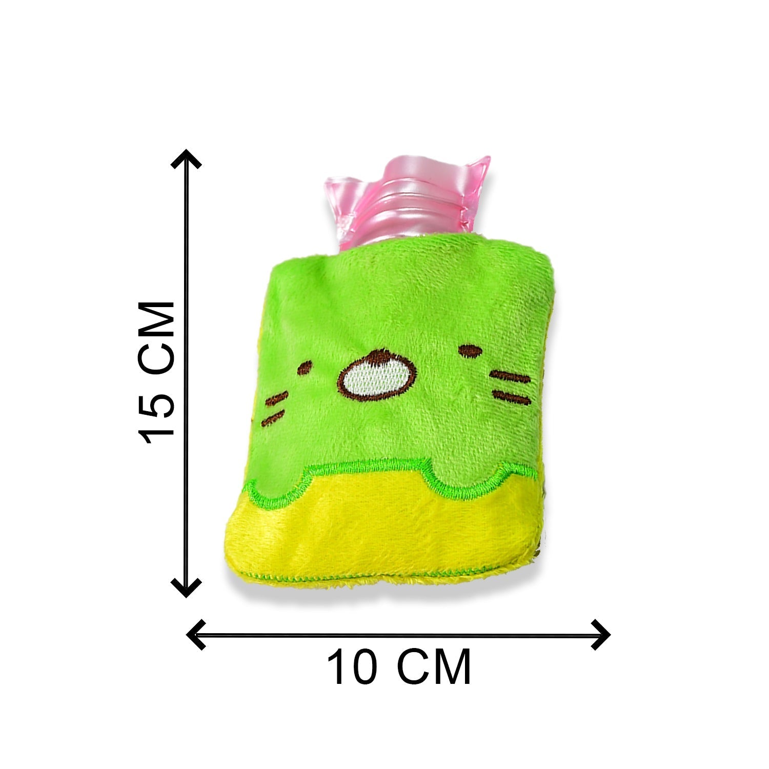 Green Kitty small Hot Water Bag with Cover for Pain Relief, Neck, Shoulder Pain and Hand, Feet Warmer, Menstrual Cramps. - Image 5