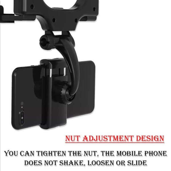 Rear View Mobile Holder Universal Vehicle Rear View Mirror Mobile phone Mount Stand (X880) - Image 5