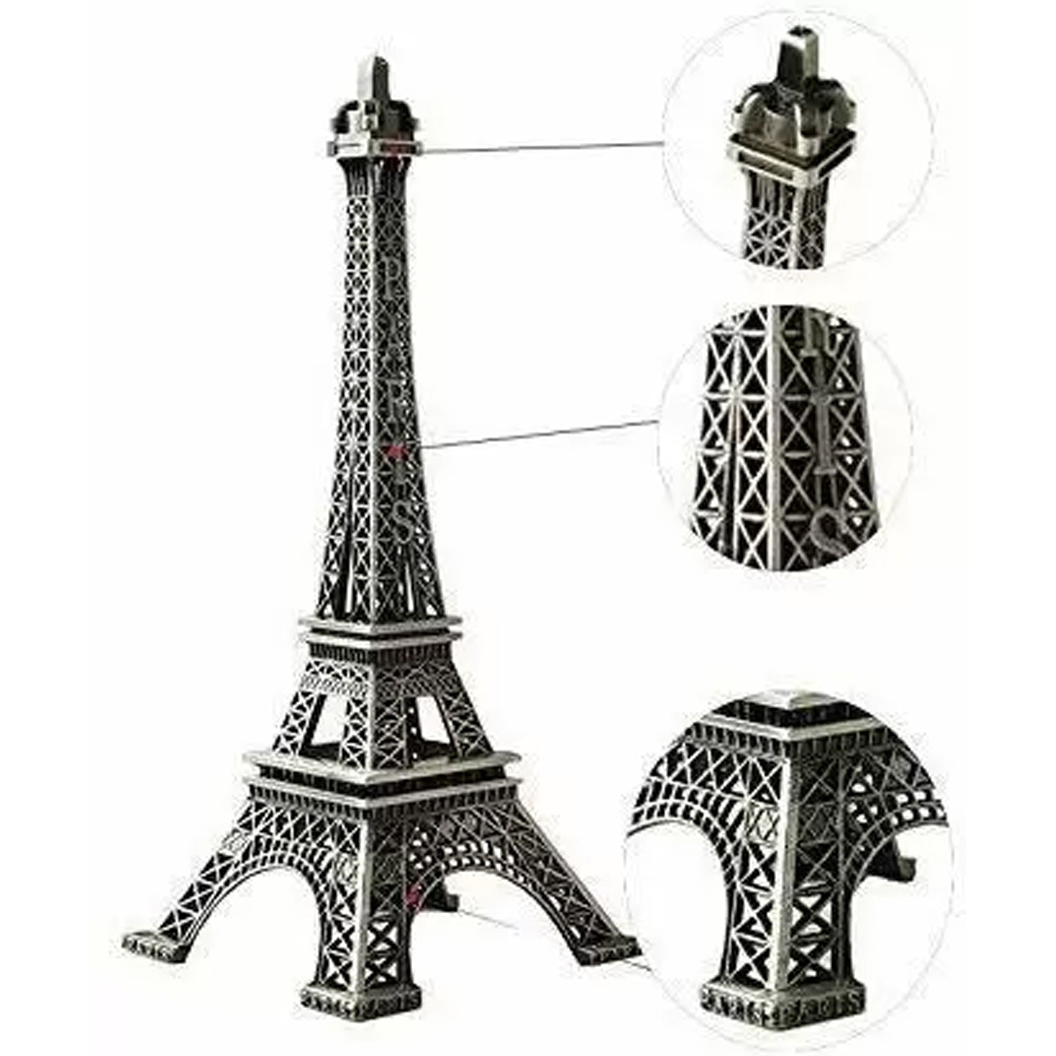 Antique Finish 3D Metal Paris Eiffel Tower Metal Craft Famous Landmark Building Metal Statue, Cabinet, Office, Gifts Decorative Showpiece. - Image 3