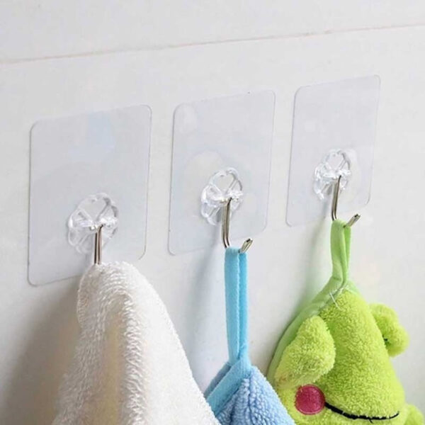 100PC MULTIPURPOSE STRONG SMALL STAINLESS STEEL ADHESIVE WALL HOOKS - Image 7