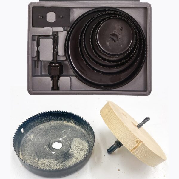 8-Piece Set Carbon Arbored Adjustable Hole Saw Set Round Circular (64 mm, 76mm1 89mm, 102mm & 127mm) - Image 4