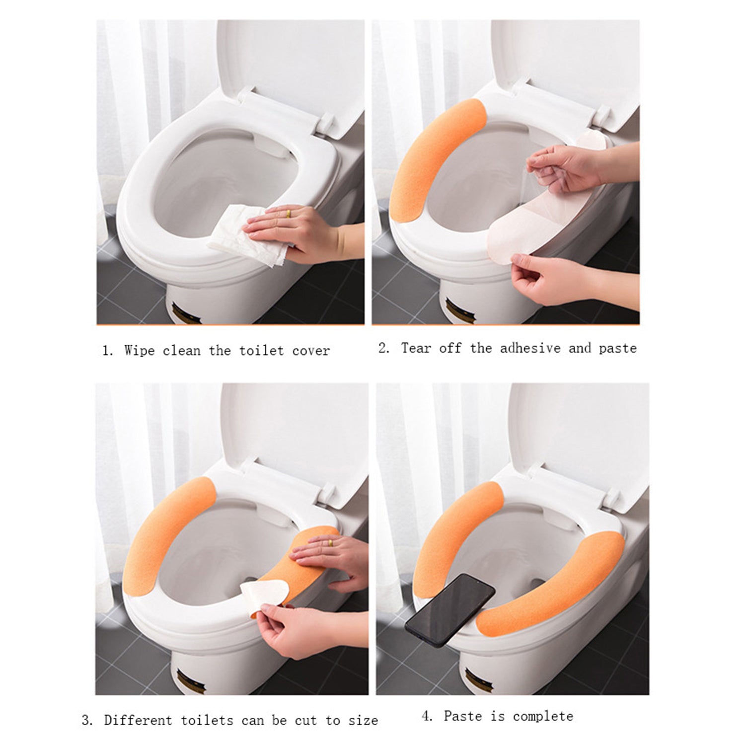 Toilet Seat Cover, Toilet Seat Cushion Soft and Warm Washable Toilet seat Cover Sheets Comfortable - Image 7