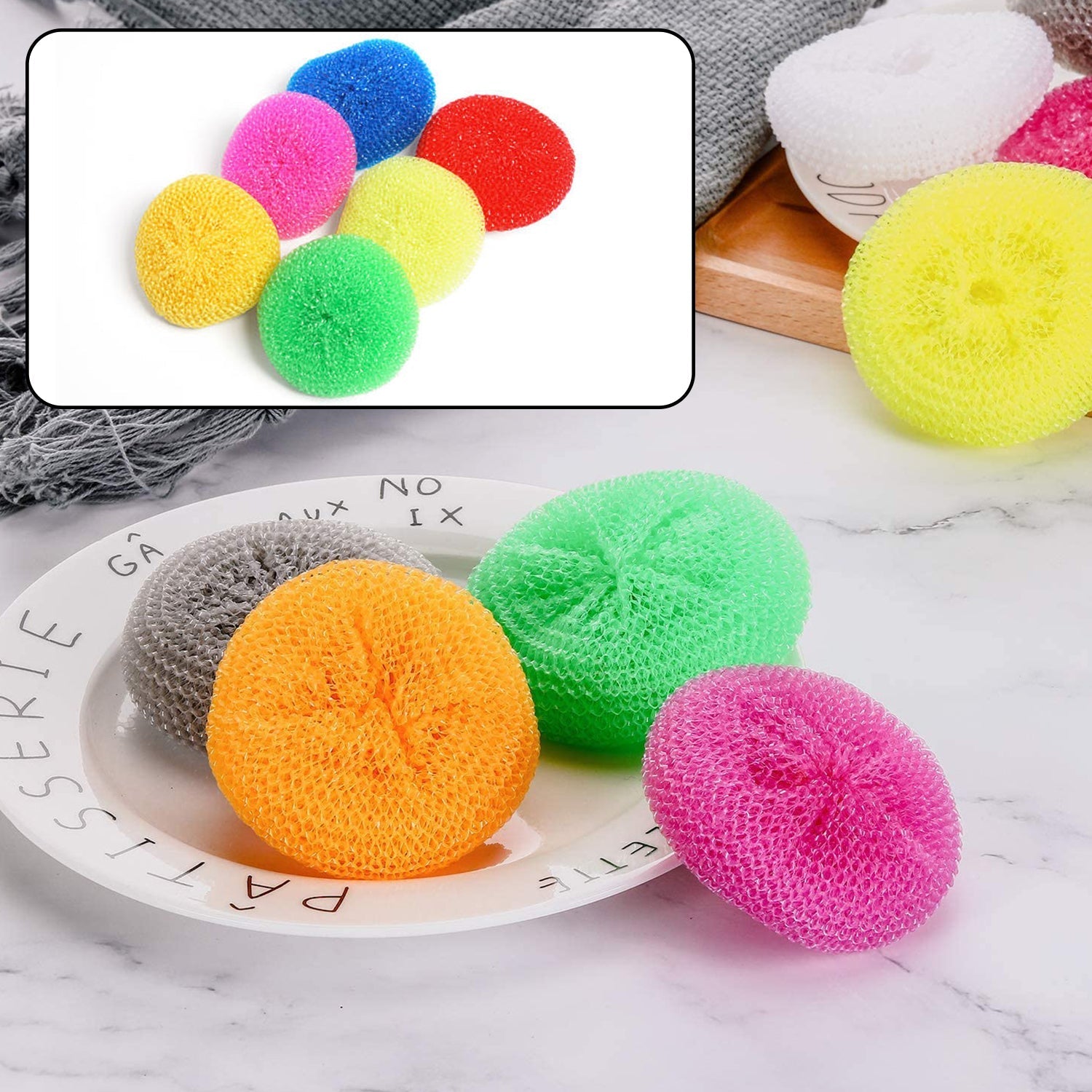 Plastic Scrubber Round Nylon Scrubbers (12Pcs Set) - Image 8