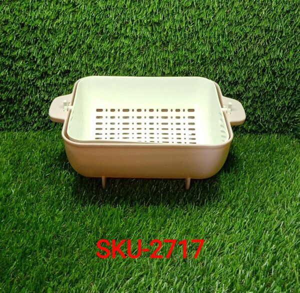 Multifunctional BPA Free Double Layered Plastic Rotatable Strainer Basket  (Multicolor) - Image 12