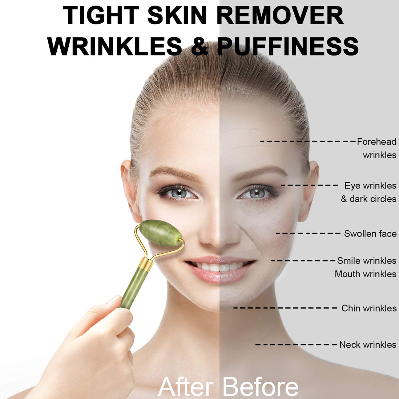 Gua Sha Stone and Anti Aging Jade Roller Massager (X641) - Image 4