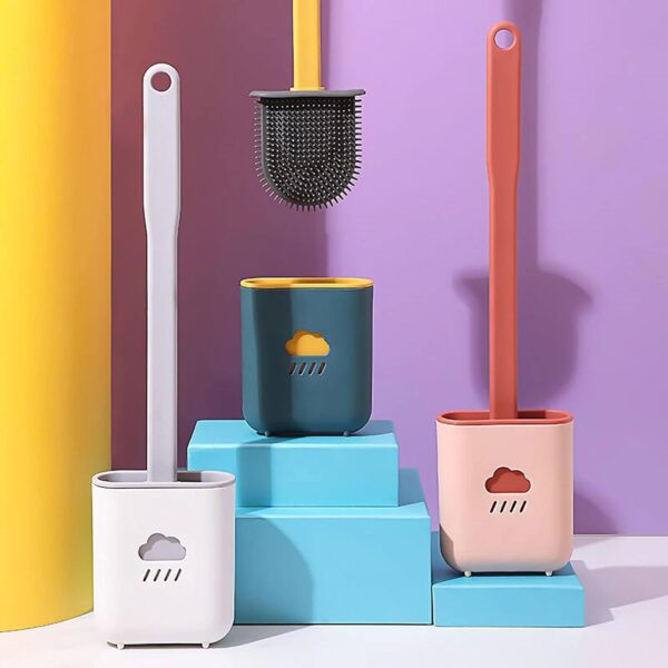 Silicone Toilet Brush with Holder (Without Box) (X602) - Image 8