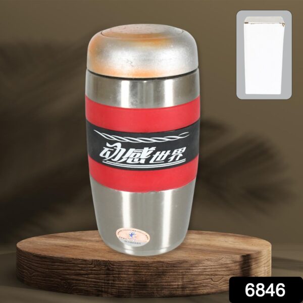 Steel Travel Mug / Tumbler / Cup, Double Walled With Rubber Grip 400ml. - Image 2