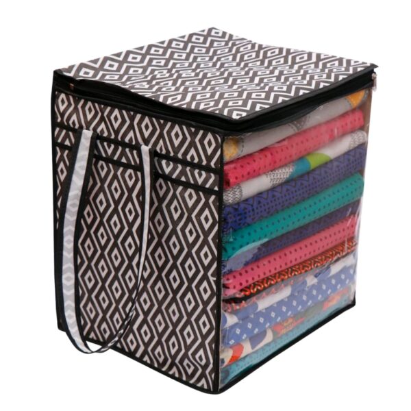 XL SAREE / CLOTH COVER WITH FULL FRONT WINDOW (40*38*33CMS) (RANDOM COL. & DESIGN) (1PC) (YS+X134) - Image 6