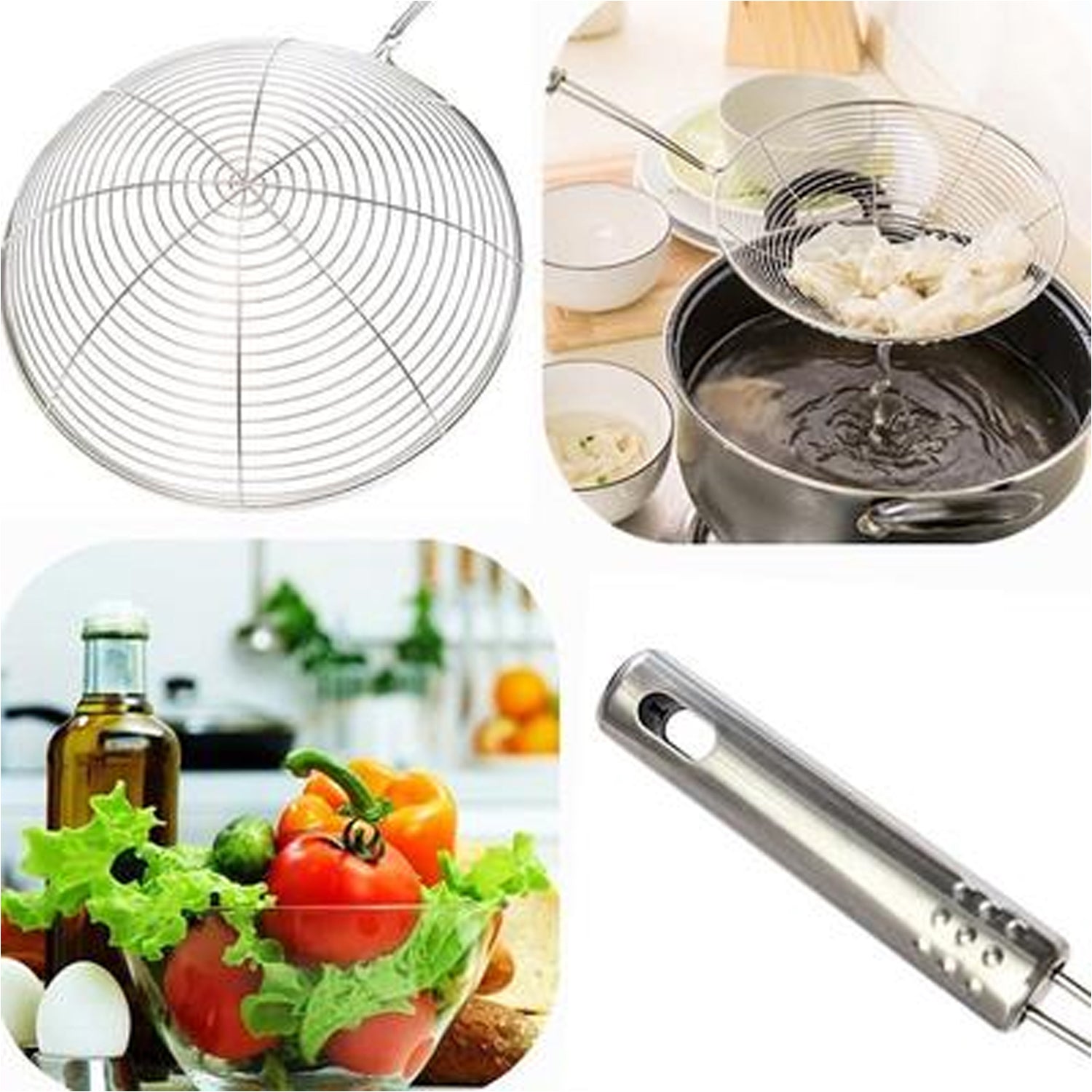 Large Oil Strainer To Get Perfect Fried Food Stuffs Easily Without Any Problem And Damage. - Image 7
