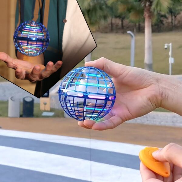 Flying Ball Toys, USB Rechargeable Built-in RGB Lights 360°Rotating Magic Controller, Flying Orb Ball Boomerang Mini Pro Spinner Blastoise Toys (X563)