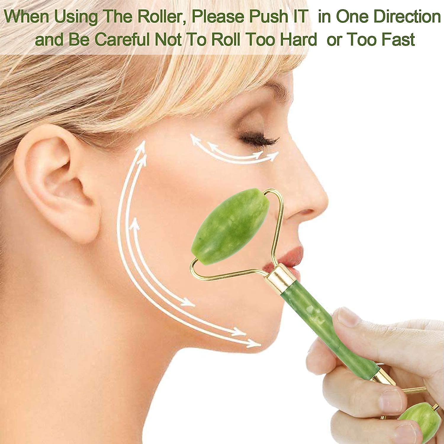 Gua Sha Stone and Anti Aging Jade Roller Massager (X641) - Image 8