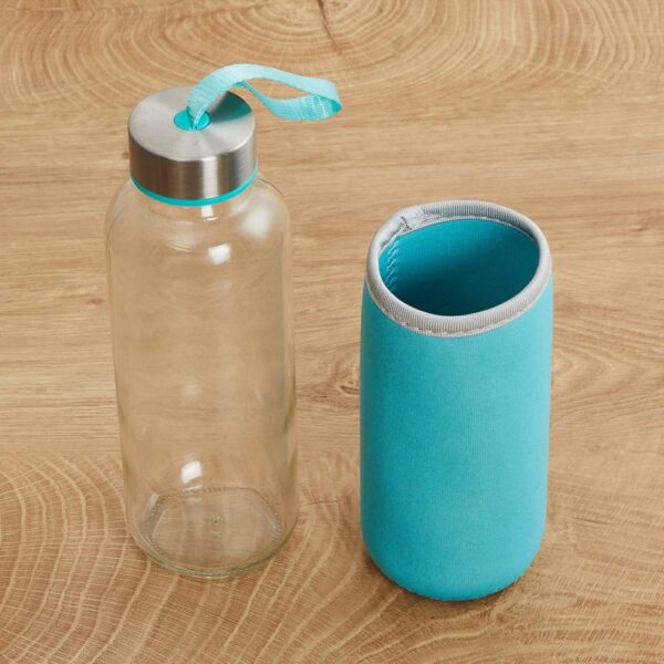 Glass Water Bottle (500 ml) With Cover - Image 6