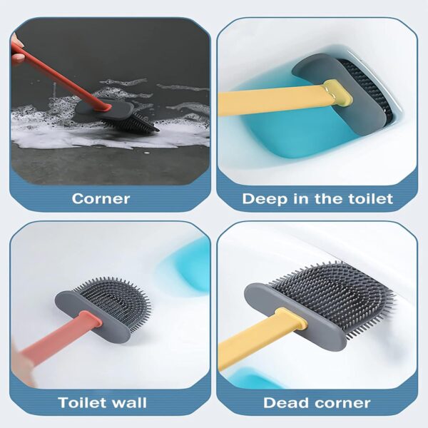Silicone Toilet Brush with Holder (Without Box) (X602) - Image 4