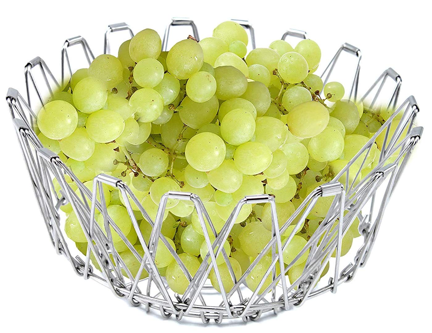 Multipurpose Fruit Basket Stainless Steel Wire Bowl Foldable Basket for Vegetable / Fruits / Dining - Image 10