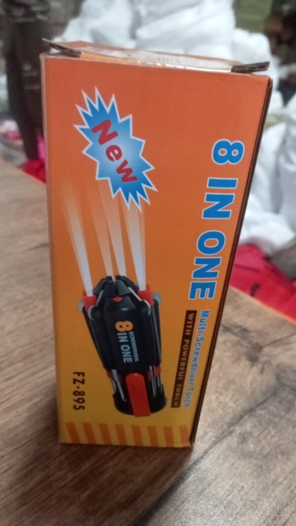 8 in 1 Multi-Function Screwdriver Kit with LED Portable Torch (X911) - Image 5