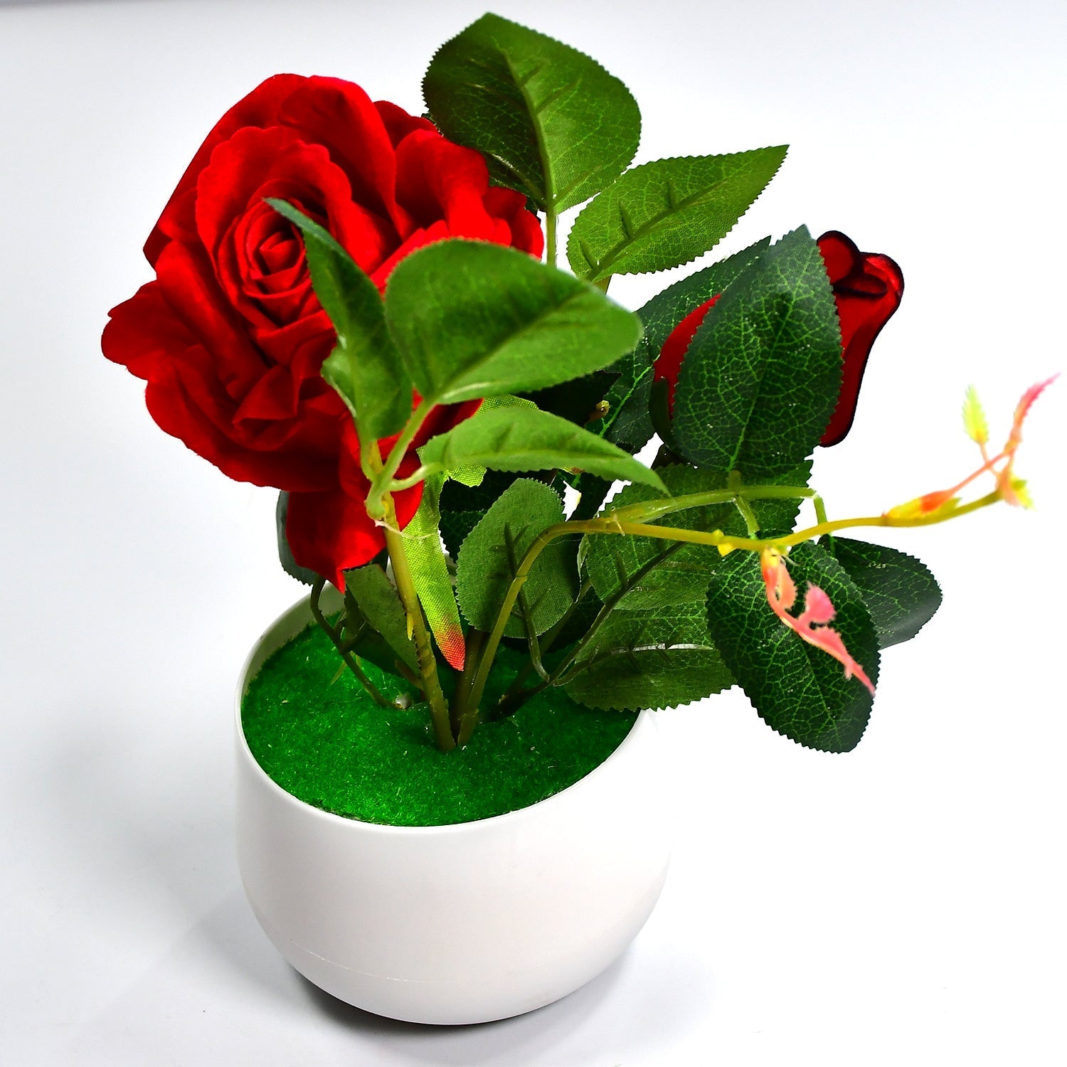Artificial Rose Flower Plant With Pot, For Home Office Or Gift - Image 4