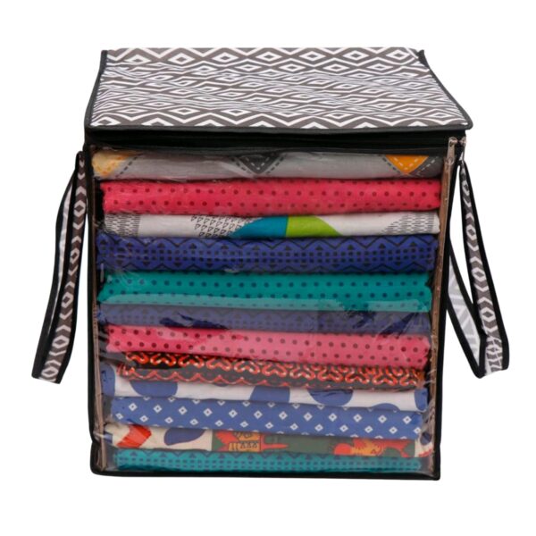 XL SAREE / CLOTH COVER WITH FULL FRONT WINDOW (40*38*33CMS) (RANDOM COL. & DESIGN) (1PC) (YS+X134) - Image 7