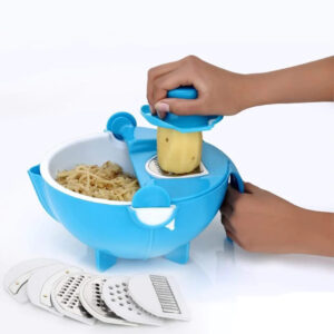 Multifunctional Vegetable Fruits Cutter Shredder with Rotating Drain Basket )(X684)