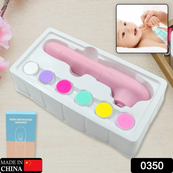 6 in1 Electric Manicure Nail Sharpener for Babies and Children Baby Nail Cutter Manicure with 6 Grinding Heads, Electric Baby Nail File Electric Nail Clipper Toddler Nail Scissors Dropshipping - Image 2