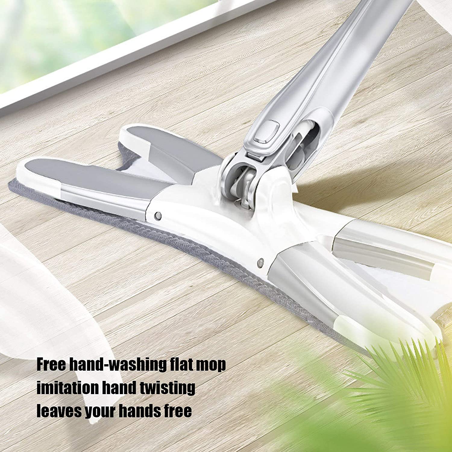 X Shape Mop or Floor Cleaning Hands-Free Squeeze Microfiber Flat Mop System 360° Flexible Head, Wet and Dry mop for Home Kitchen with 1 Super-absorbent Microfiber Pads. - Image 4