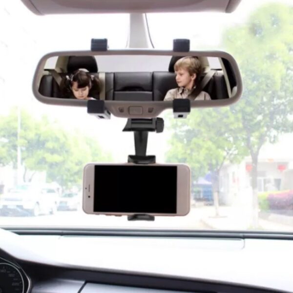Rear View Mobile Holder Universal Vehicle Rear View Mirror Mobile phone Mount Stand (X880) - Image 2
